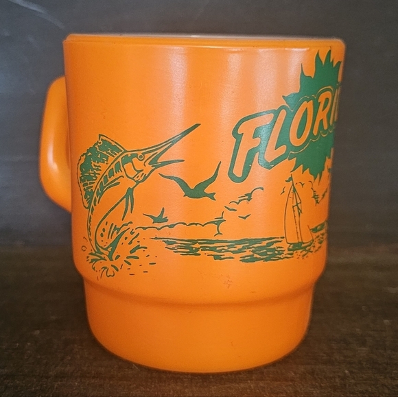 Vintage Anchor Hocking Orange Florida Gator Mug - Picture 1 of 8